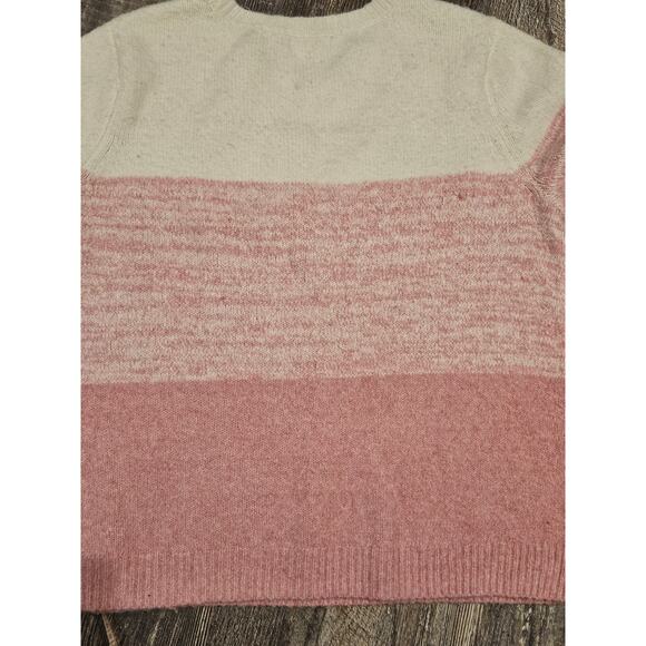 Cupcakes and Cashmere pink white stripes fluffy chenille sweater womens xl - Picture 7 of 7
